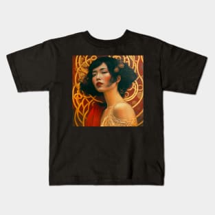 Art Deco Style Woman Kids T-Shirt